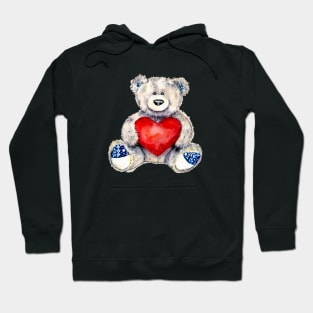 teddy bear with heart i love you Hoodie